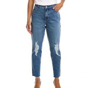 Good American The Weekender Distressed Relaxed Tapered Leg Jeans Size 2 26